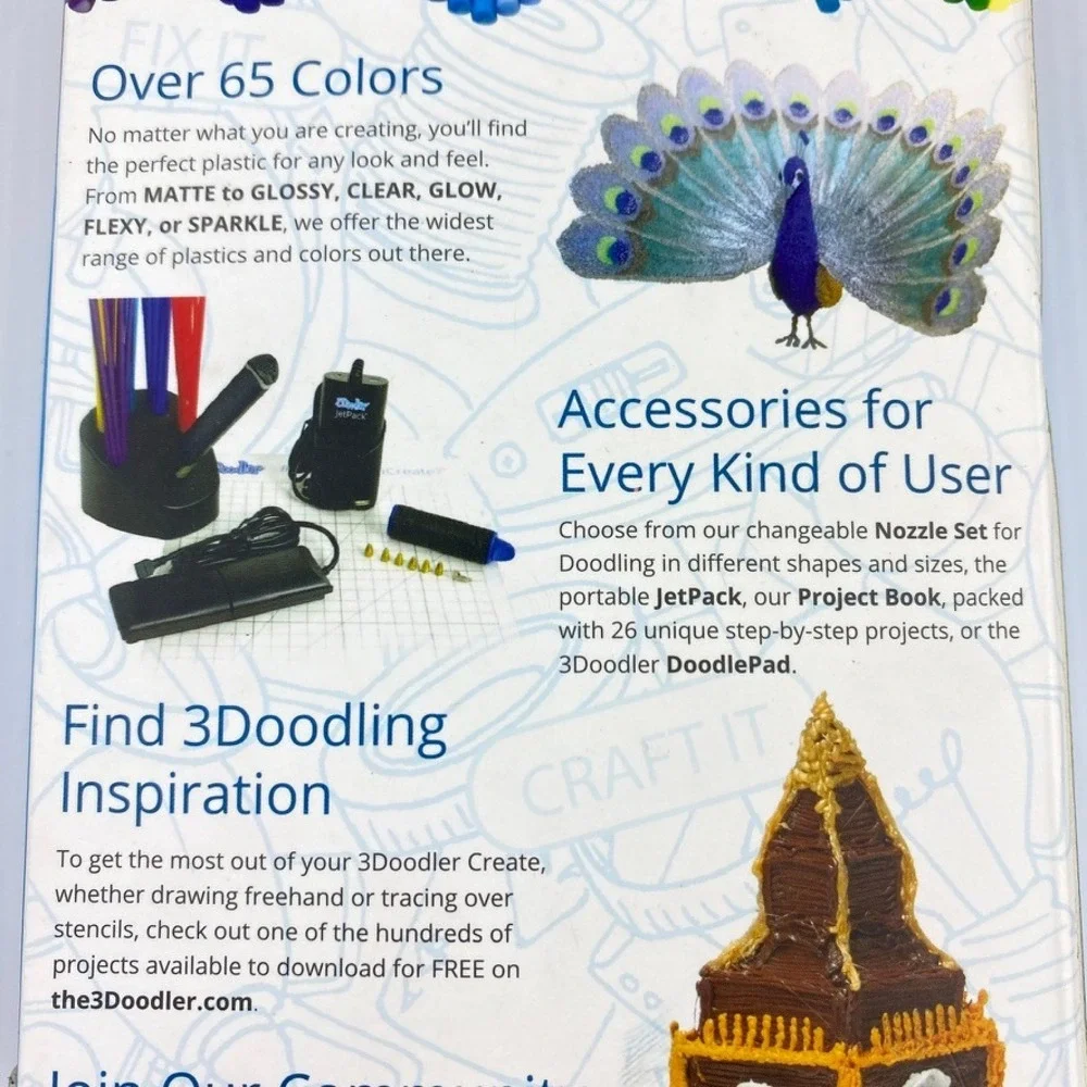 3Doodler Create 3D Printing Pen Powder Blue Aluminum Pen Kit *NO Strands* - Picture 5 of 10